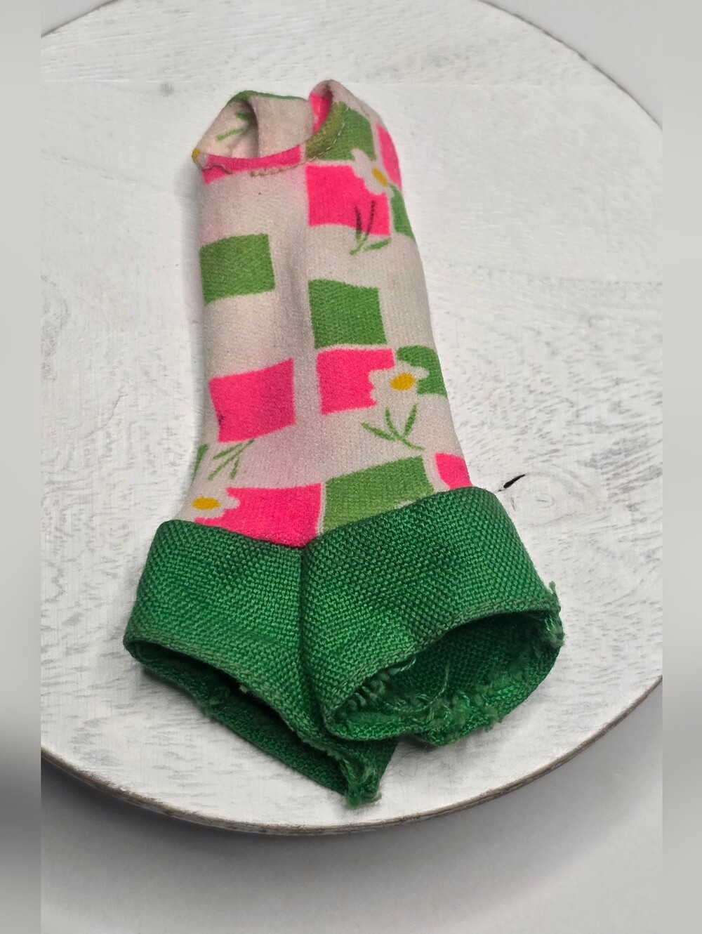 Vintage Francie BARBIE Floral Green White Pink Swimsuit [ Read Details ]